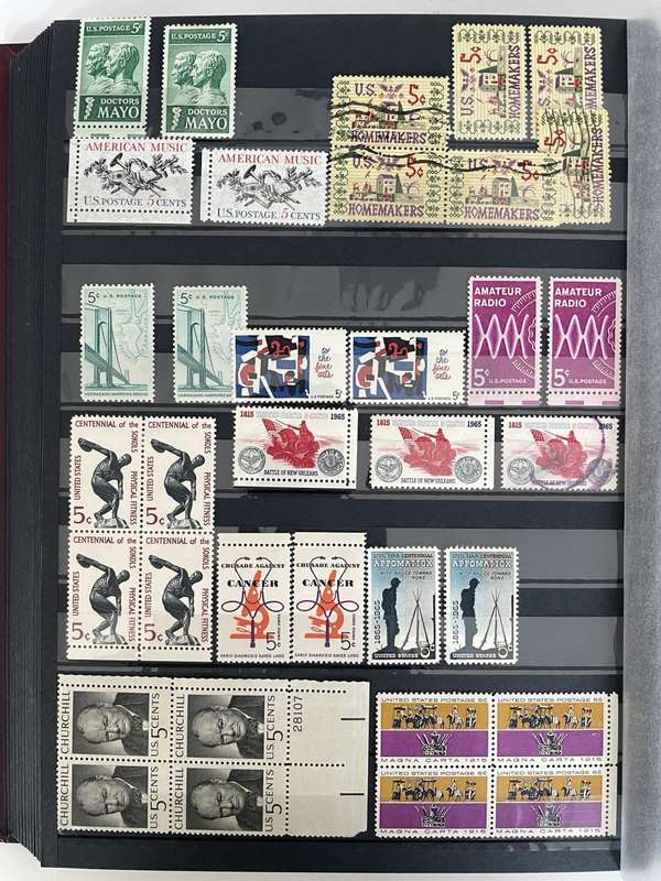 USA - 1960-1965 good selection of mint and used stamps, good value lot (8 photos)